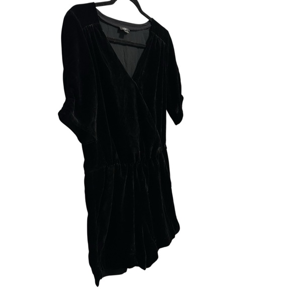 LOFT black velvet crossover neck v neck romper 4 - Picture 7 of 14